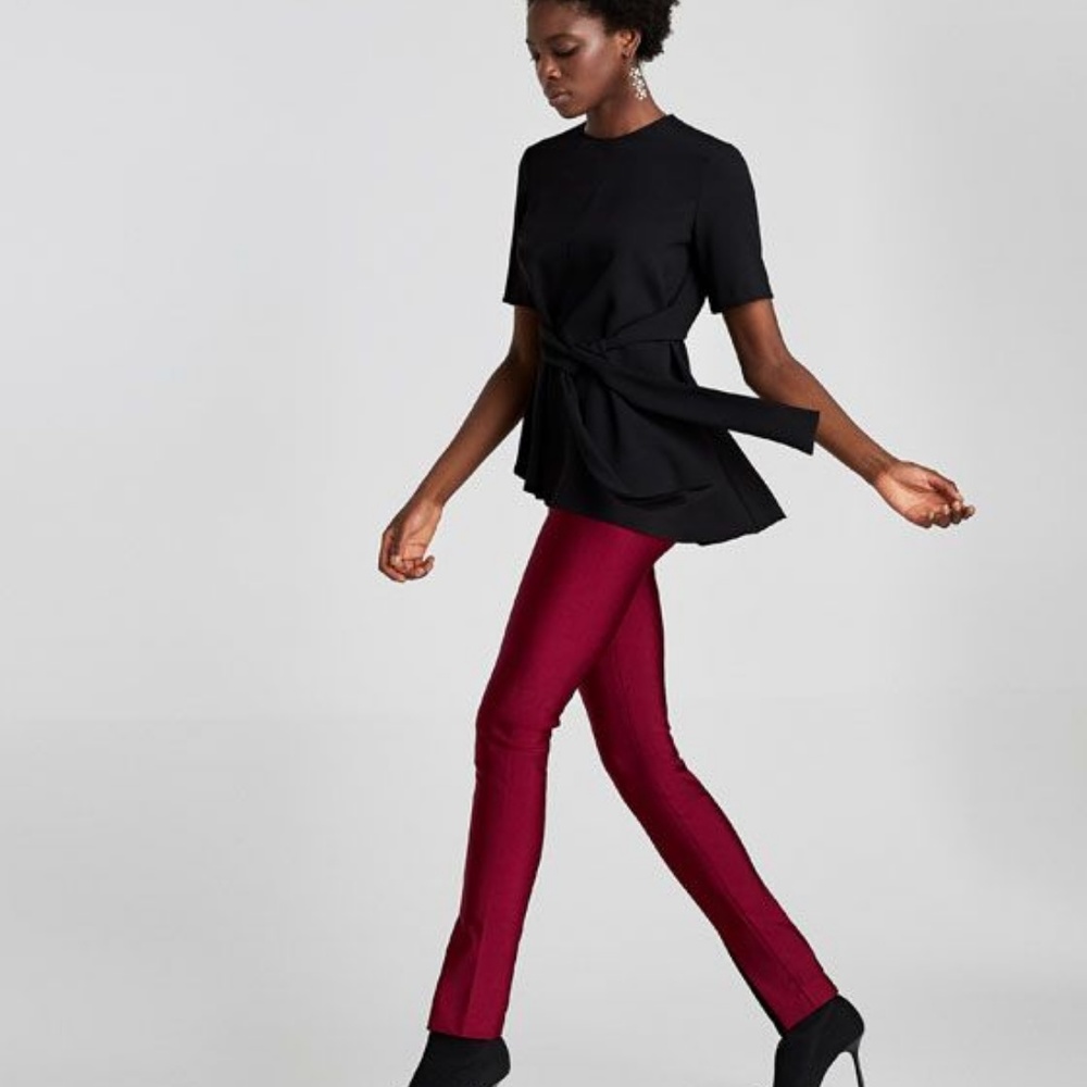 ZARA TOP WITH BOW DETAIL